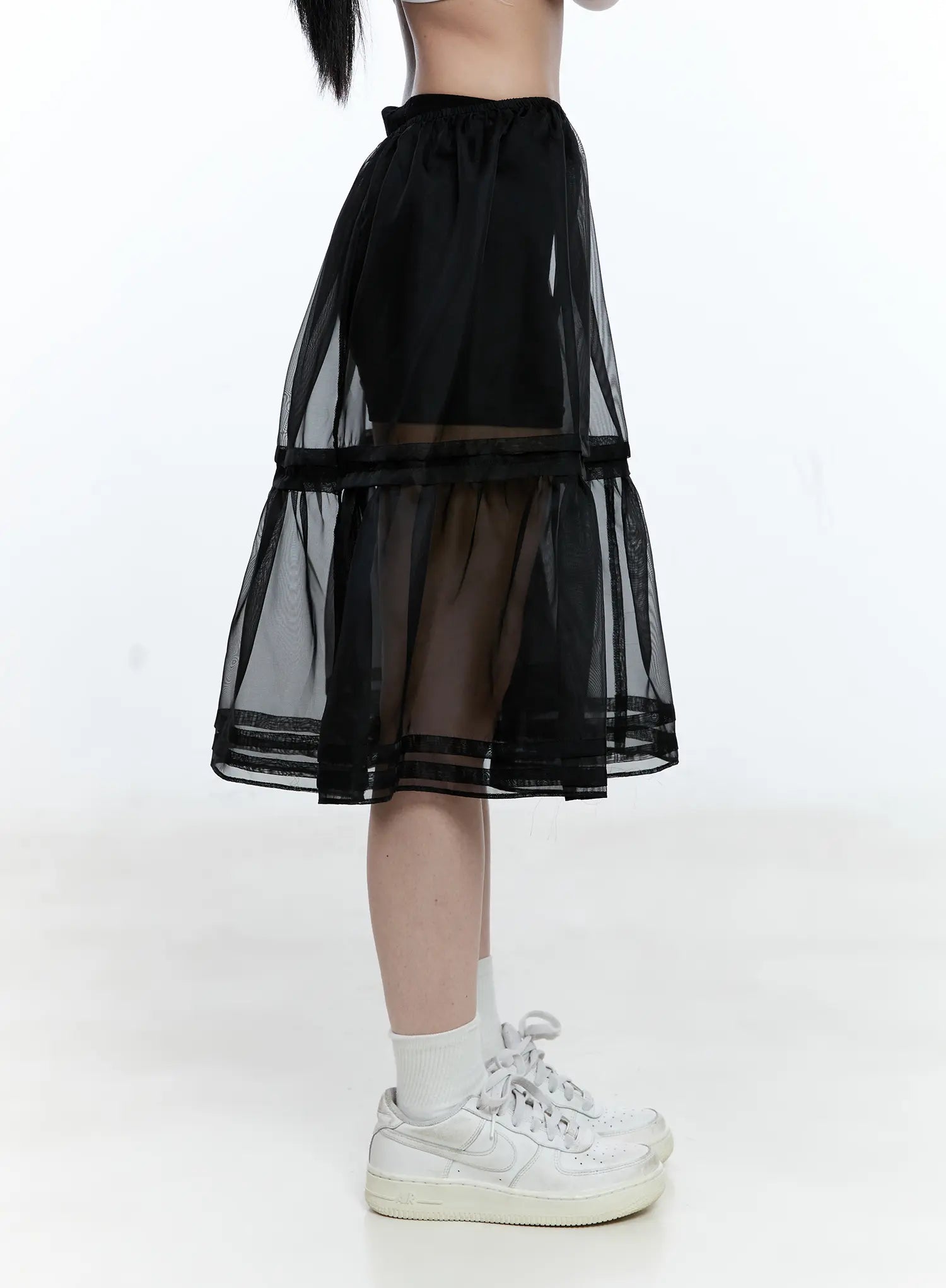 Sheer Layered Midi Skirt CG507